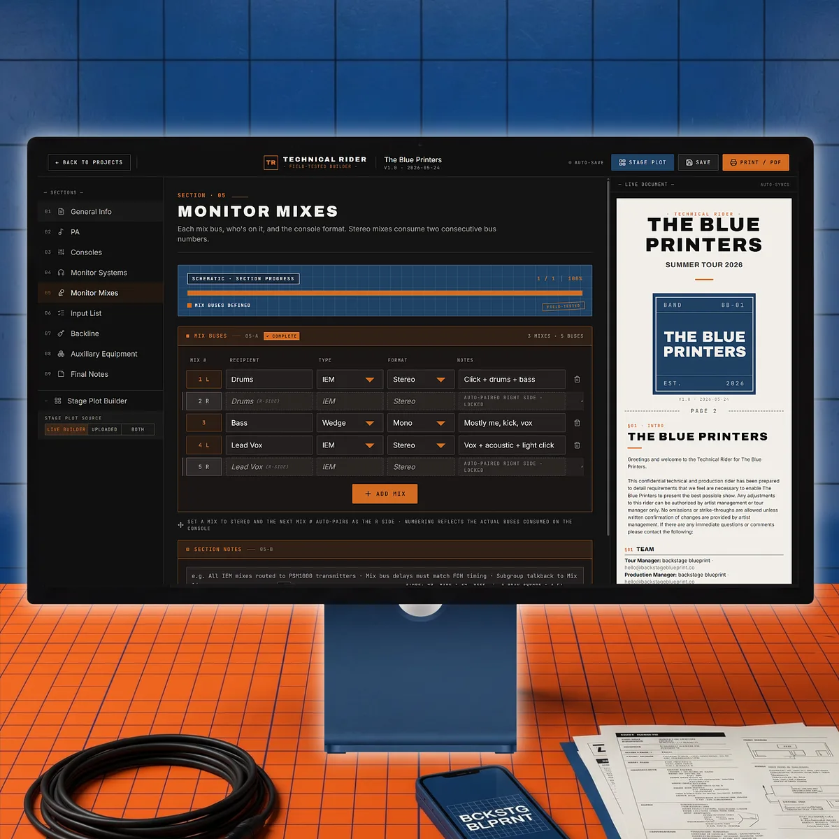 The Rider Builder running on a desktop monitor
