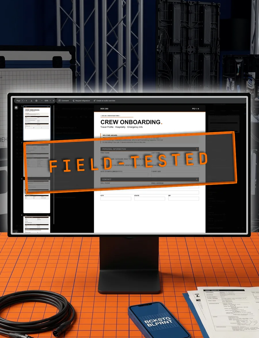Crew Onboarding template preview