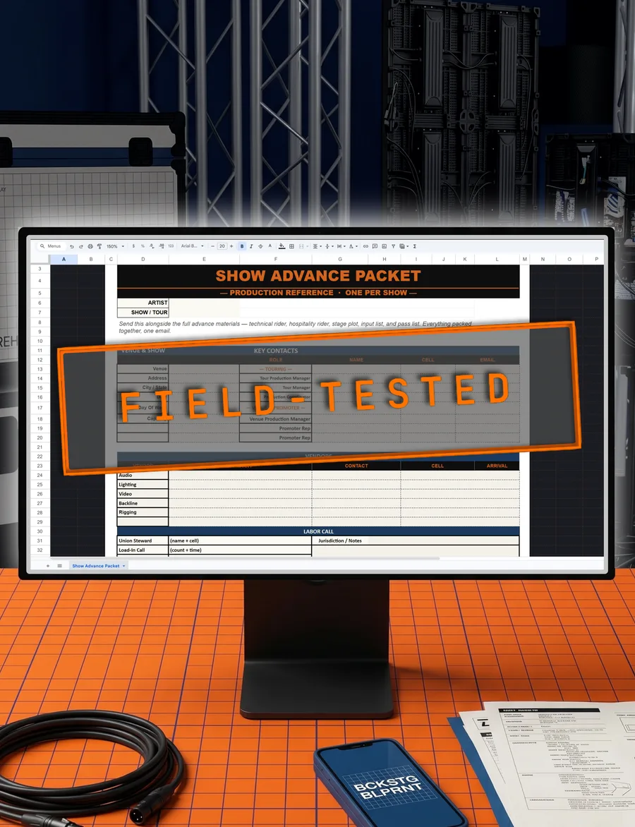 Show Advance Packet template preview
