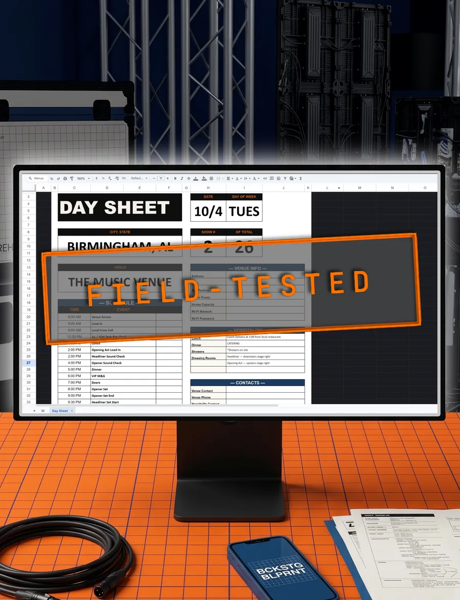 Day Sheet template preview
