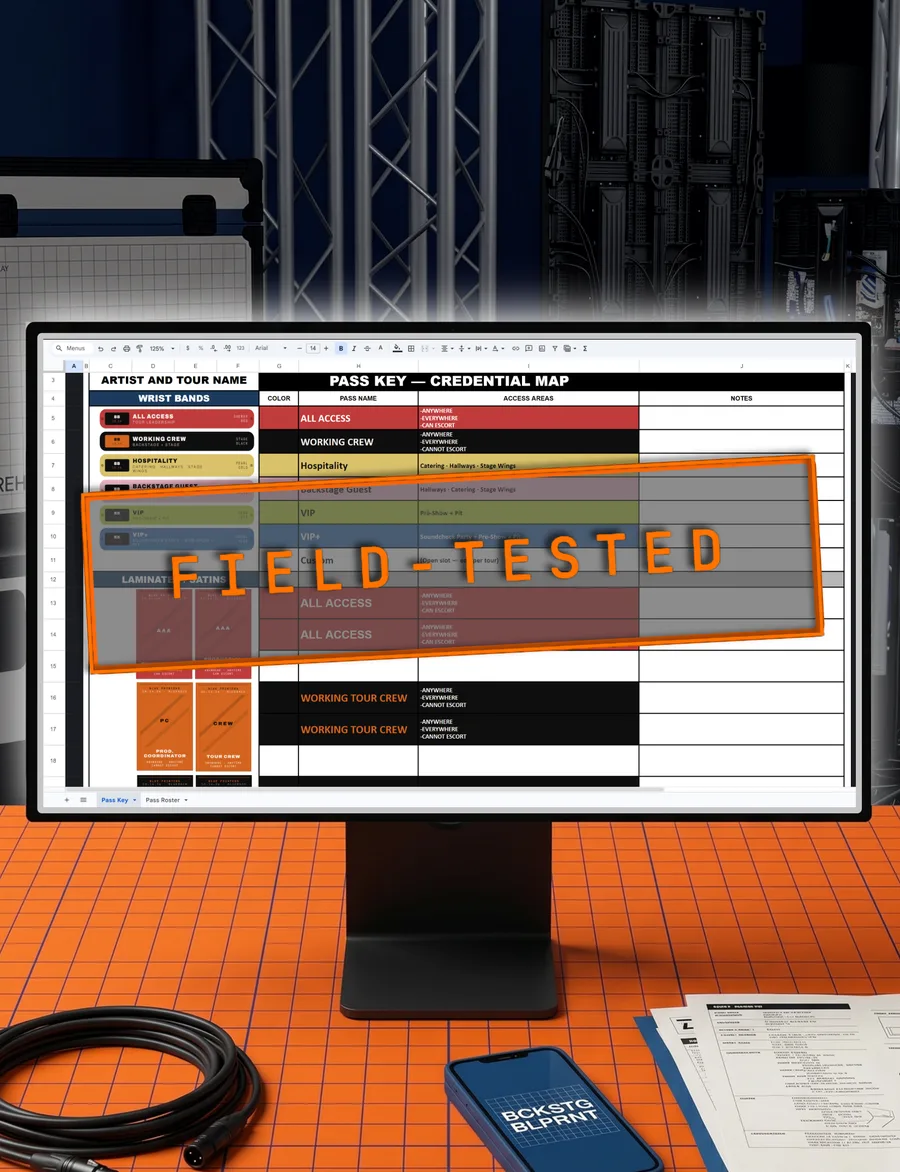 Pass Sheet template preview